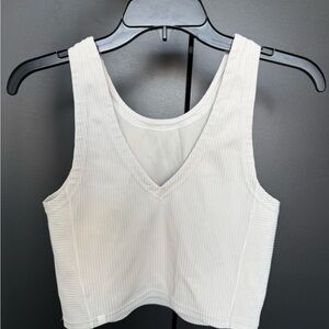 LULULEMON Women's White Ribbed Tank Top, Size 6